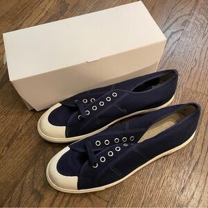 Vintage 90’s Italian Military Surplus Navy Naval Canvas Sneakers Boat Shoes 12D